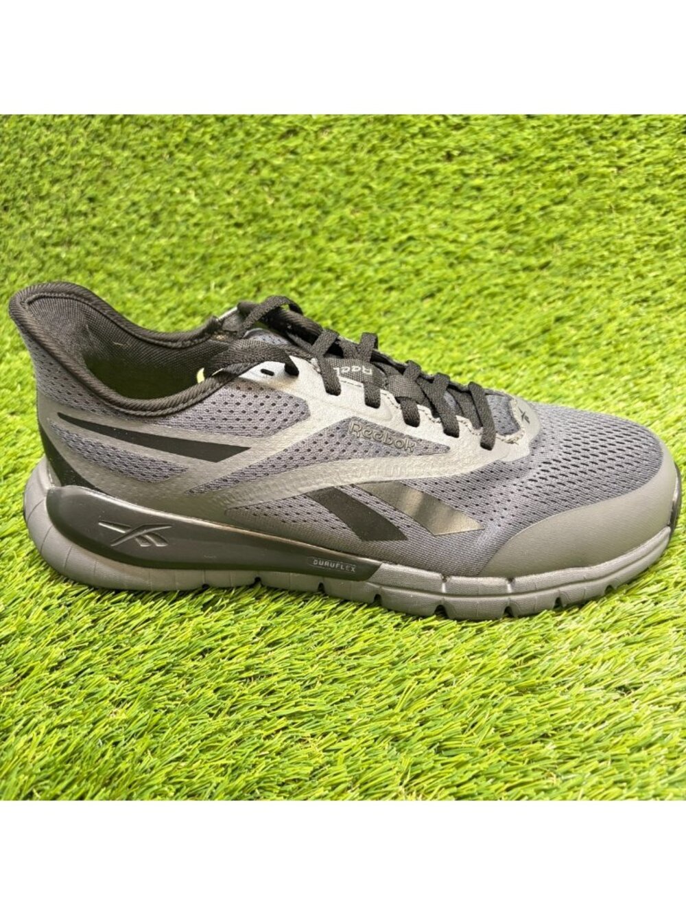 Reebok Flex Trainer Mens Size 8.5 Gray Black Composite Toe Safety Work Shoes